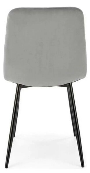 Scaun K525, gri/negru, stofa catifelata/metal, 45x55x89 cm