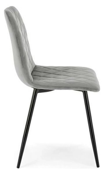Scaun K525, gri/negru, stofa catifelata/metal, 45x55x89 cm