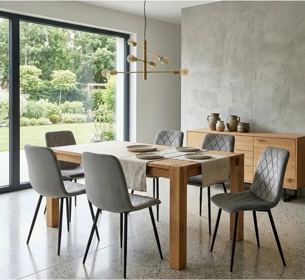 Scaun K525, gri/negru, stofa catifelata/metal, 45x55x89 cm