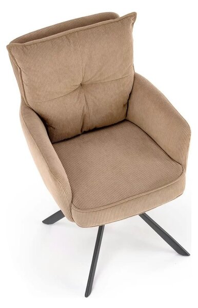 Scaun rotativ K528, cappucino/negru, stofa catifelata/metal, 60x67x90
