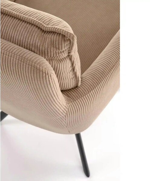 Scaun rotativ K528, cappucino/negru, stofa catifelata/metal, 60x67x90