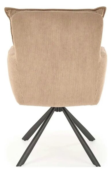 Scaun rotativ K528, cappucino/negru, stofa catifelata/metal, 60x67x90