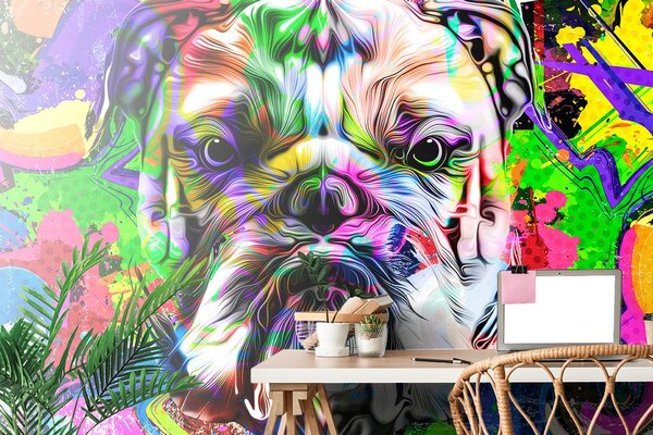 Tapet buldog de artă pop