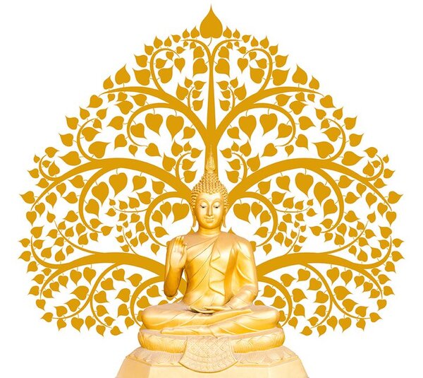 Tapet Buddha cu copacul vieții