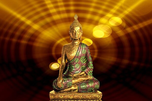 Tapet Statuia lui Buddha cu fundal abstract