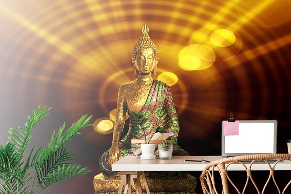 Tapet Statuia lui Buddha cu fundal abstract