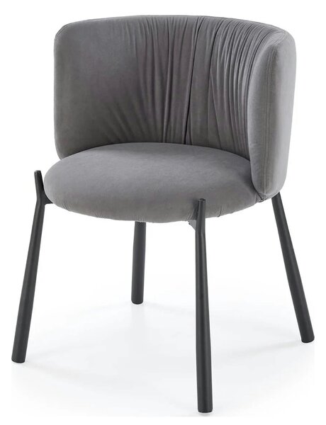 Scaun K531, gri/negru, stofa catifelata/metal, 60x58x76 cm