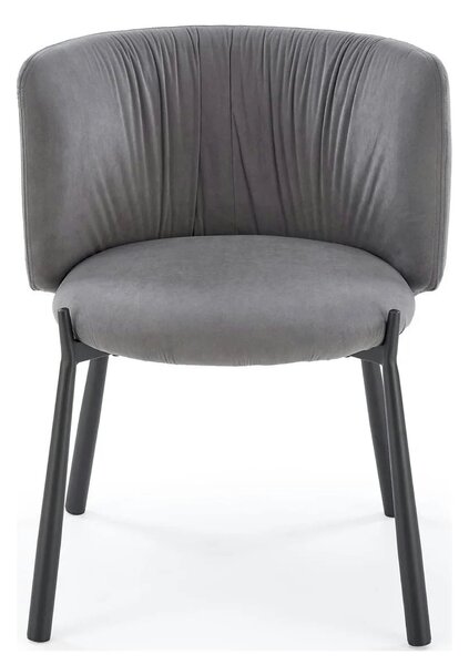Scaun K531, gri/negru, stofa catifelata/metal, 60x58x76 cm