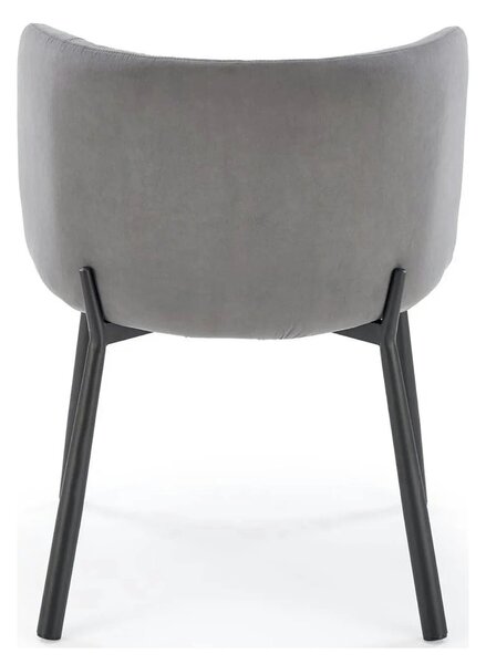 Scaun K531, gri/negru, stofa catifelata/metal, 60x58x76 cm