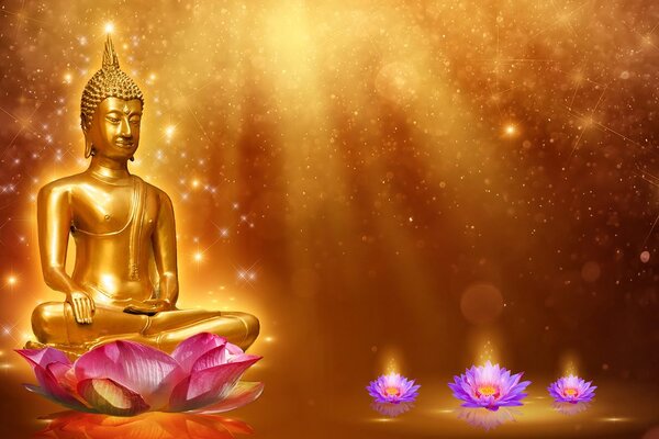 Tapet Buddha de aur