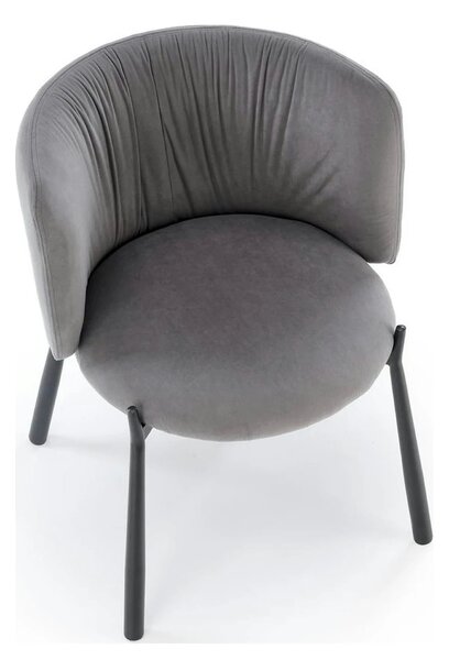 Scaun K531, gri/negru, stofa catifelata/metal, 60x58x76 cm