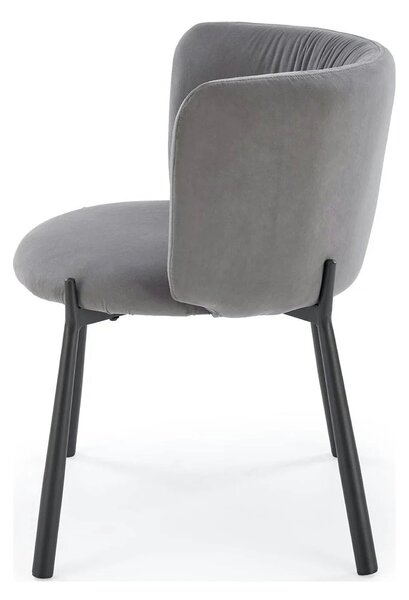 Scaun K531, gri/negru, stofa catifelata/metal, 60x58x76 cm