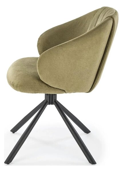 Scaun rotativ K533, verde/negru, stofa clasica/metal, 57x60x80 cm
