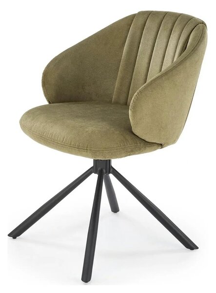 Scaun rotativ K533, verde/negru, stofa clasica/metal, 57x60x80 cm