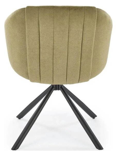 Scaun rotativ K533, verde/negru, stofa clasica/metal, 57x60x80 cm