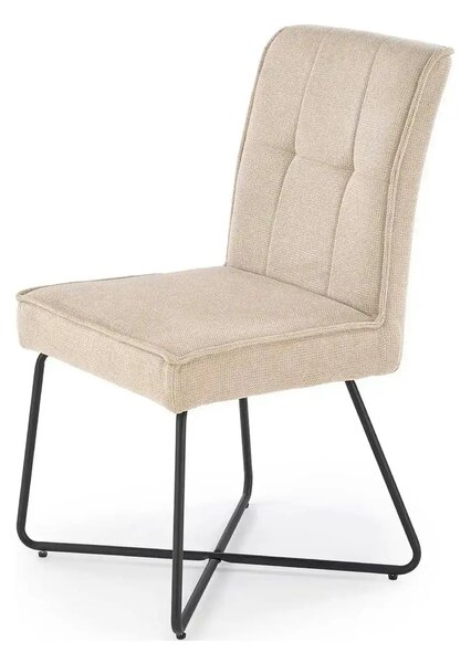 Scaun K534, bej/negru, stofa clasica/metal, 50x60x90 cm