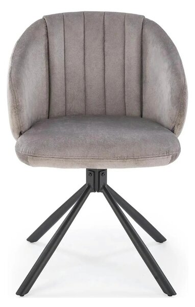 Scaun rotativ K533, gri/negru, stofa clasica/metal, 57x60x80 cm