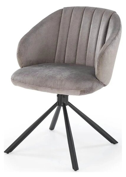 Scaun rotativ K533, gri/negru, stofa clasica/metal, 57x60x80 cm