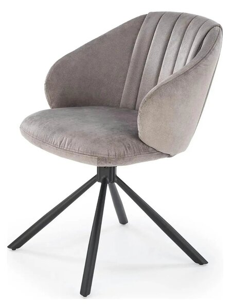 Scaun rotativ K533, gri/negru, stofa clasica/metal, 57x60x80 cm