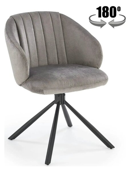 Scaun rotativ K533, gri/negru, stofa clasica/metal, 57x60x80 cm