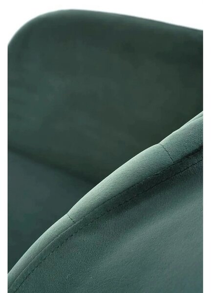 Scaun rotativ K535, verde inchis/negru, stofa catifelata/metal, 57x60x