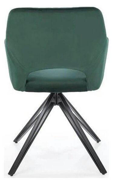 Scaun rotativ K535, verde inchis/negru, stofa catifelata/metal, 57x60x