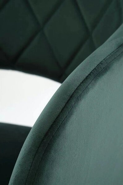 Scaun rotativ K535, verde inchis/negru, stofa catifelata/metal, 57x60x