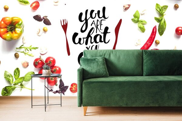 Tapet cu inscripția - You are what you eat