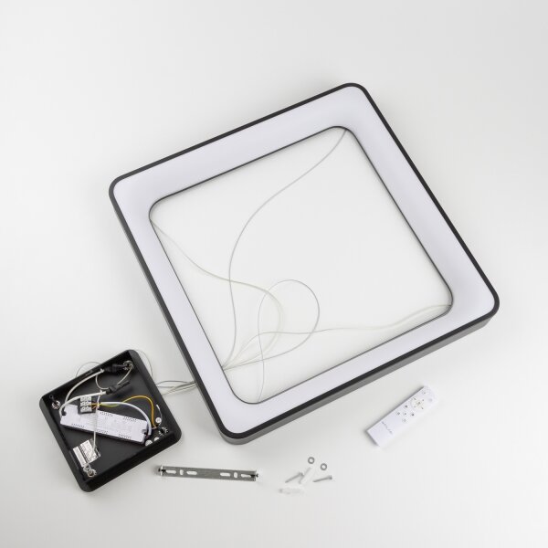 Brilagi - Lustru LED dimabil pe cablu FALCON II LED/125W/230V 60x60 cm negru + telecomandă