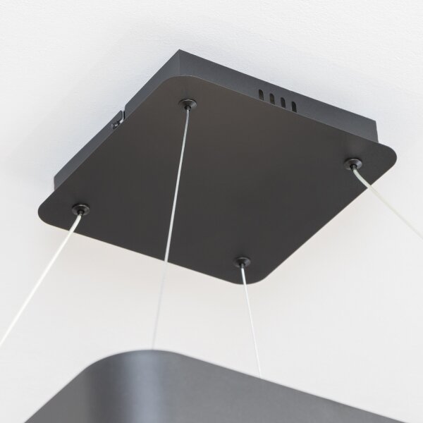 Brilagi - Lustru LED dimabil pe cablu FALCON II LED/125W/230V 60x60 cm negru + telecomandă