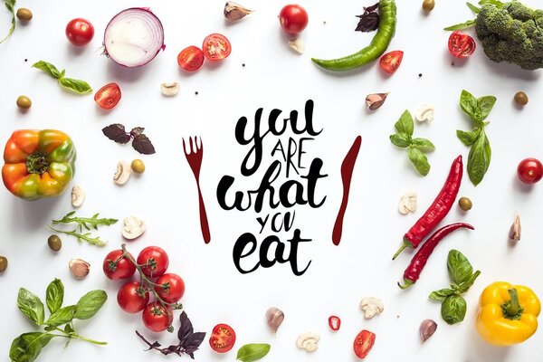 Tapet cu inscripția - You are what you eat