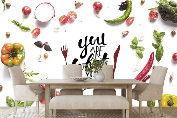 Tapet cu inscripția - You are what you eat