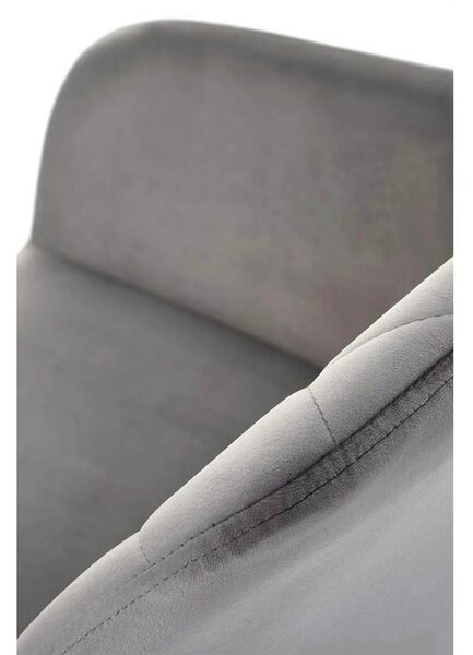 Scaun rotativ K535, gri/negru, stofa catifelata/metal, 57x60x86 cm