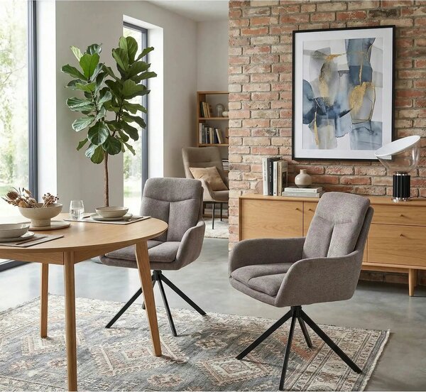 Scaun tapitat stofa clasica K536, gri/negru, 62x68x85 cm