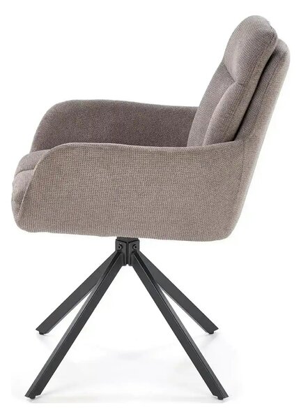 Scaun tapitat stofa clasica K536, gri/negru, 62x68x85 cm