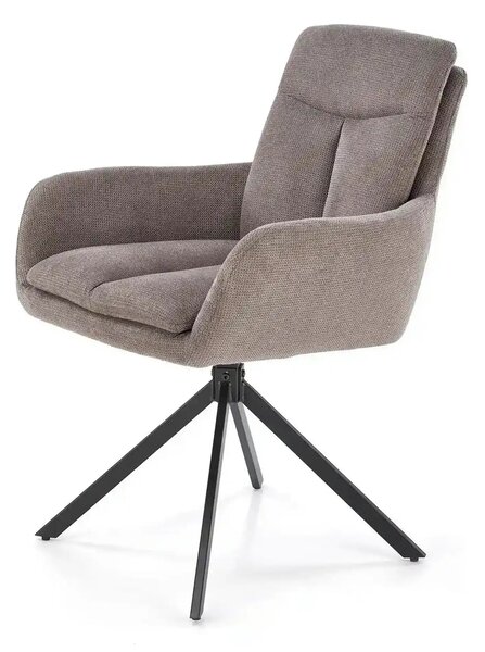 Scaun tapitat stofa clasica K536, gri/negru, 62x68x85 cm