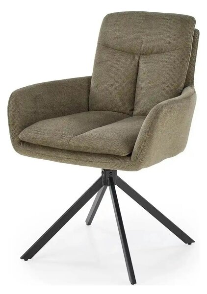 Scaun rotativ K536, verde/negru, stofa clasica/metal, 62x68x85 cm
