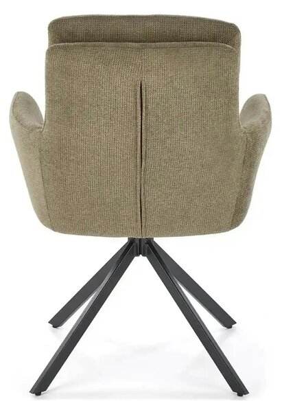 Scaun rotativ K536, verde/negru, stofa clasica/metal, 62x68x85 cm