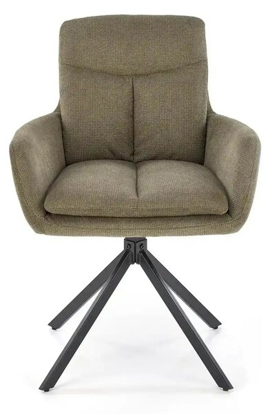 Scaun rotativ K536, verde/negru, stofa clasica/metal, 62x68x85 cm