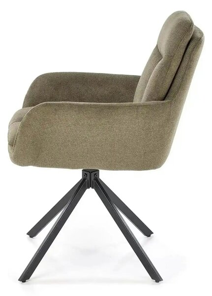 Scaun rotativ K536, verde/negru, stofa clasica/metal, 62x68x85 cm