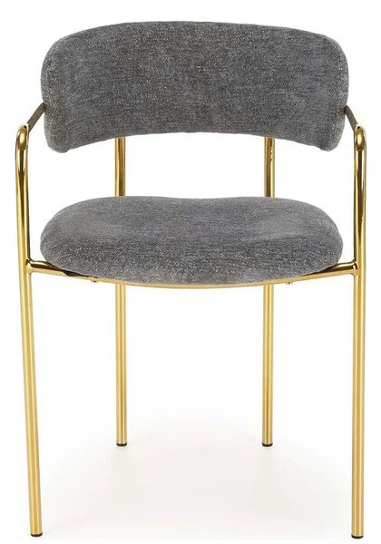 Scaun K537, gri/auriu, stofa clasica/metal, 54x56x76 cm