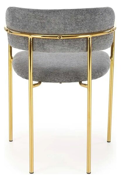 Scaun K537, gri/auriu, stofa clasica/metal, 54x56x76 cm