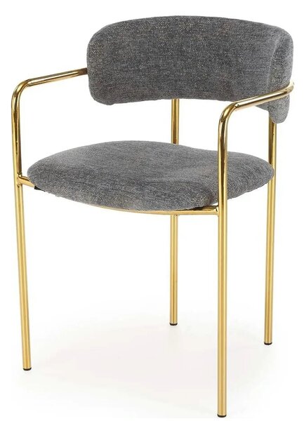 Scaun K537, gri/auriu, stofa clasica/metal, 54x56x76 cm