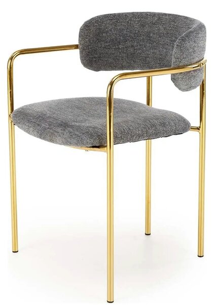 Scaun K537, gri/auriu, stofa clasica/metal, 54x56x76 cm