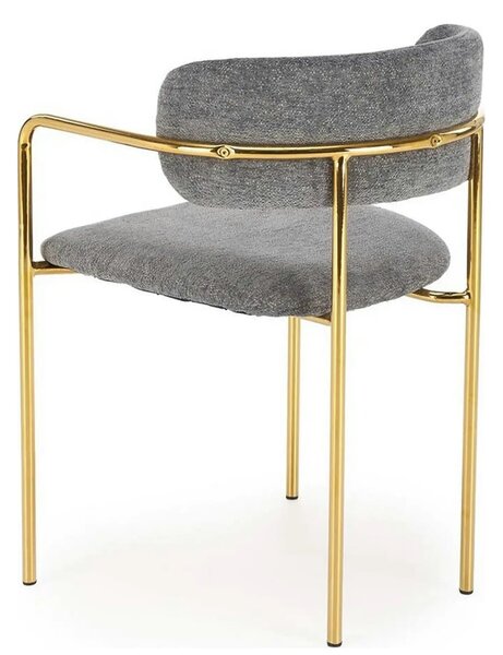 Scaun K537, gri/auriu, stofa clasica/metal, 54x56x76 cm
