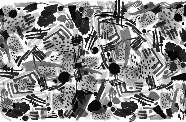 Tapet abstracție pop art în alb-negru