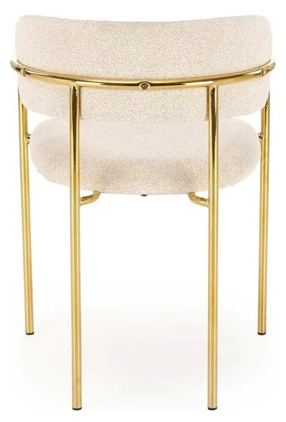 Scaun K537, crem/auriu, stofa clasica/metal, 54x56x76 cm