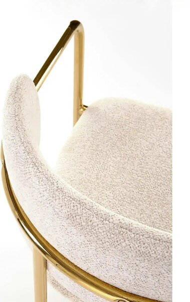 Scaun K537, crem/auriu, stofa clasica/metal, 54x56x76 cm