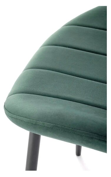 Scaun K538, verde/negru, stofa catifelata/metal, 48x57x85 cm