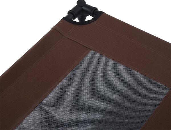 PawHut Sezlong Caini Metal și Panza Oxford, Confort Superior 92x76x18cm, Maro și Negru | Aosom Romania